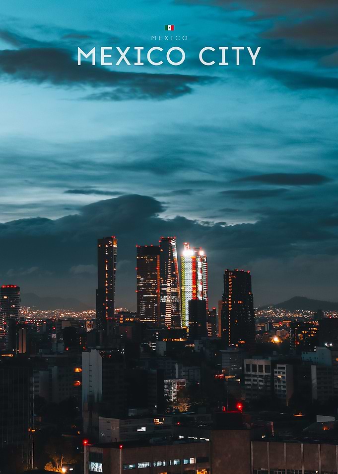 Mexico City Skyline at Twilight