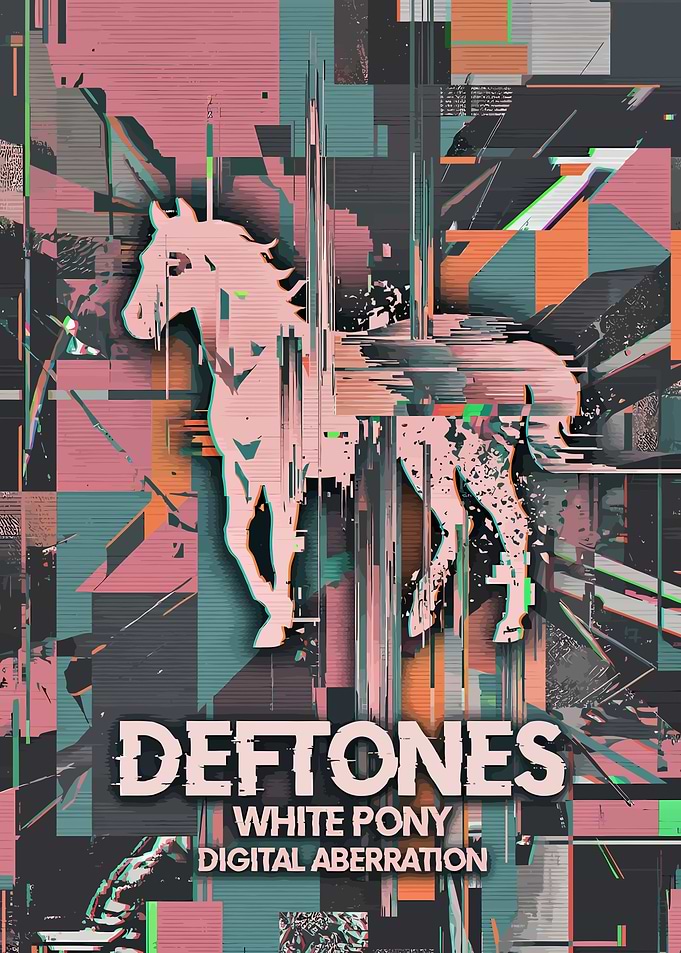 Deftones White Pony Glitch Art Poster