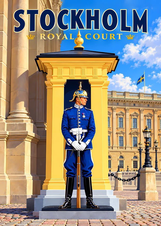 Stockholm Royal Court Guard Poster