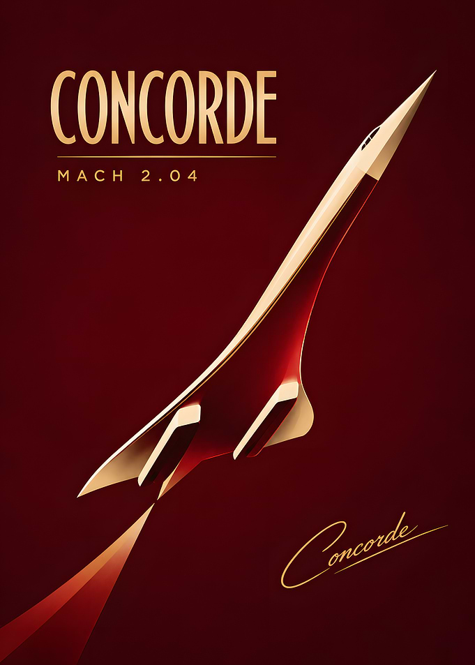 Concorde Mach 2.04 Retro Poster