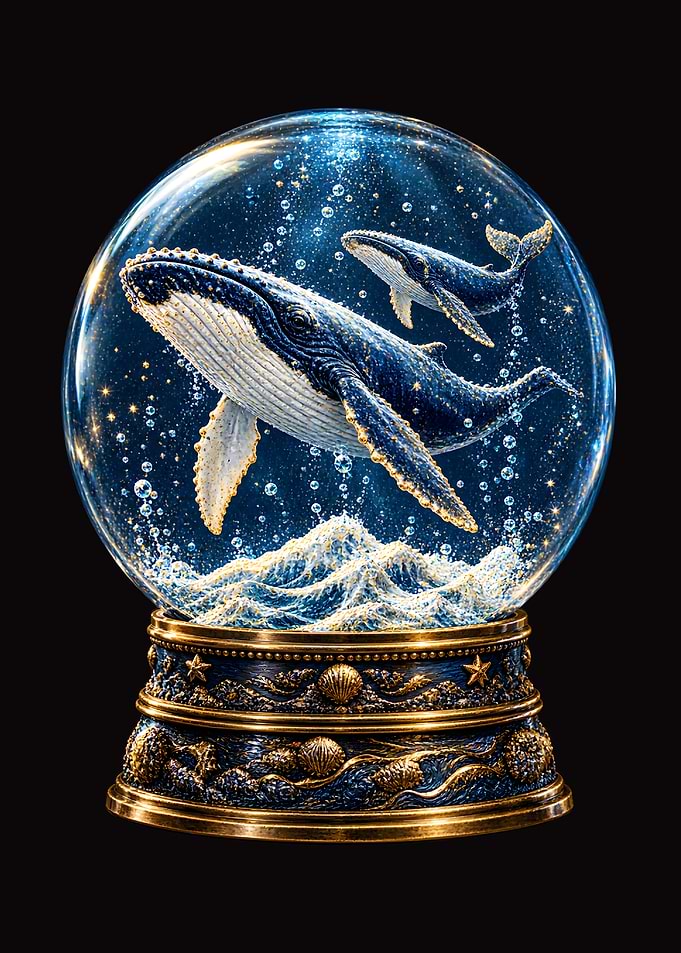 Whale Snow Globe Ornament
