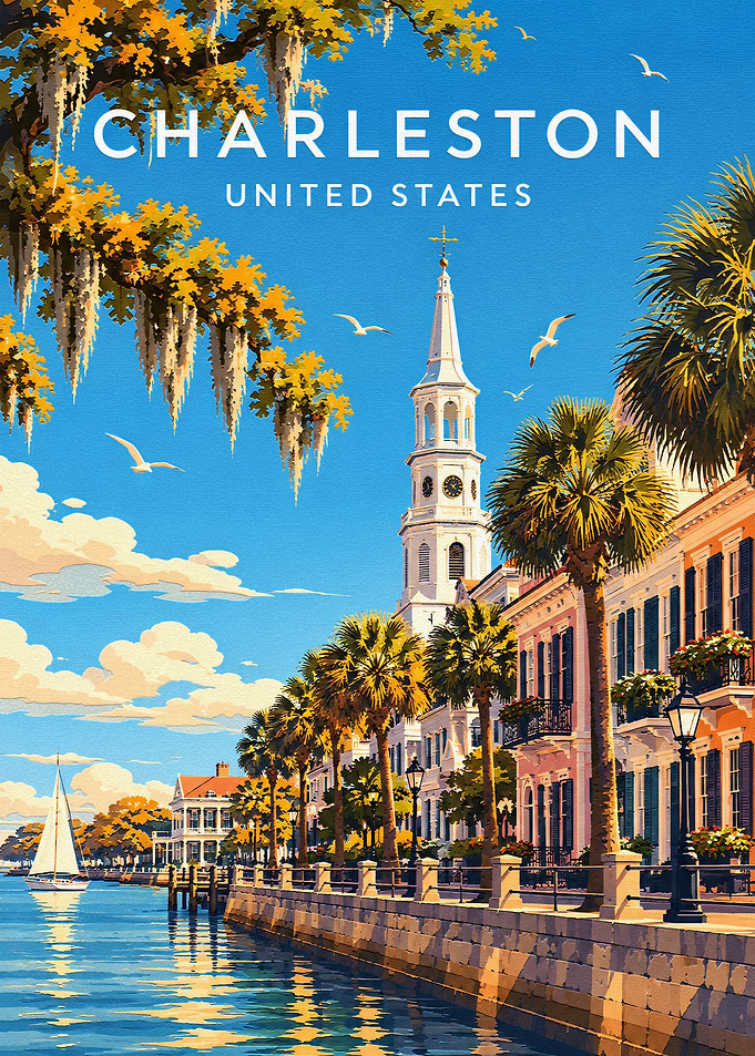 Vintage Travel Poster of Charleston