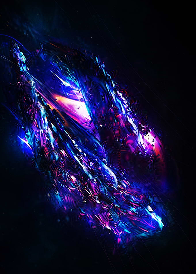 Abstract Neon Cybernetic Energy Explosion