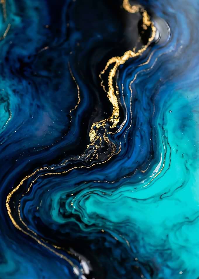 Abstract Blue and Gold Marble Texture