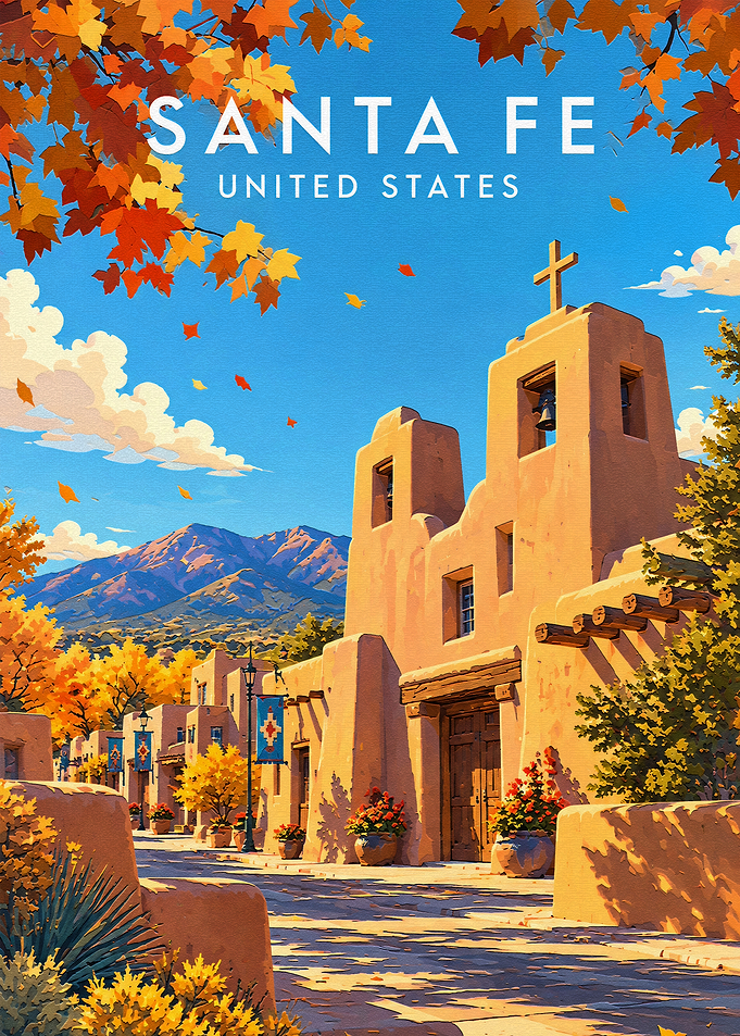Santa Fe New Mexico Travel Poster