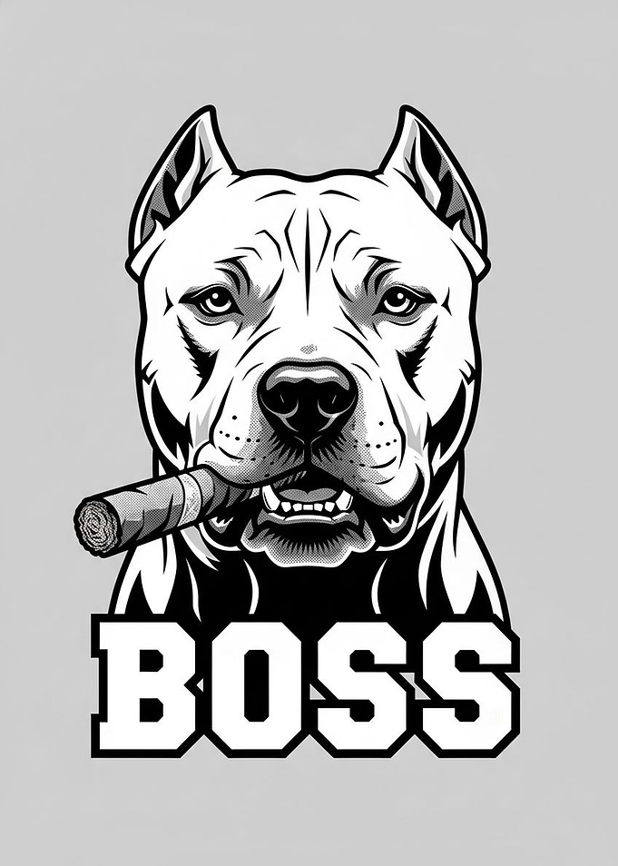 Pitbull Boss Cigar Illustration