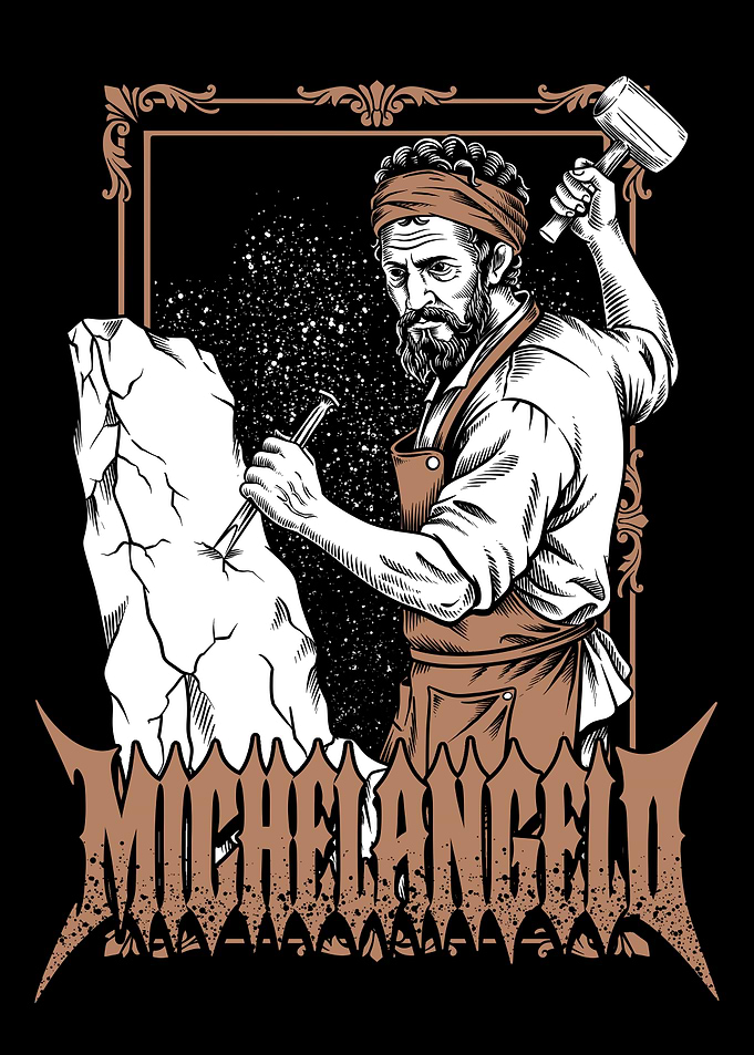 Michelangelo Sculpting Metal Style Art