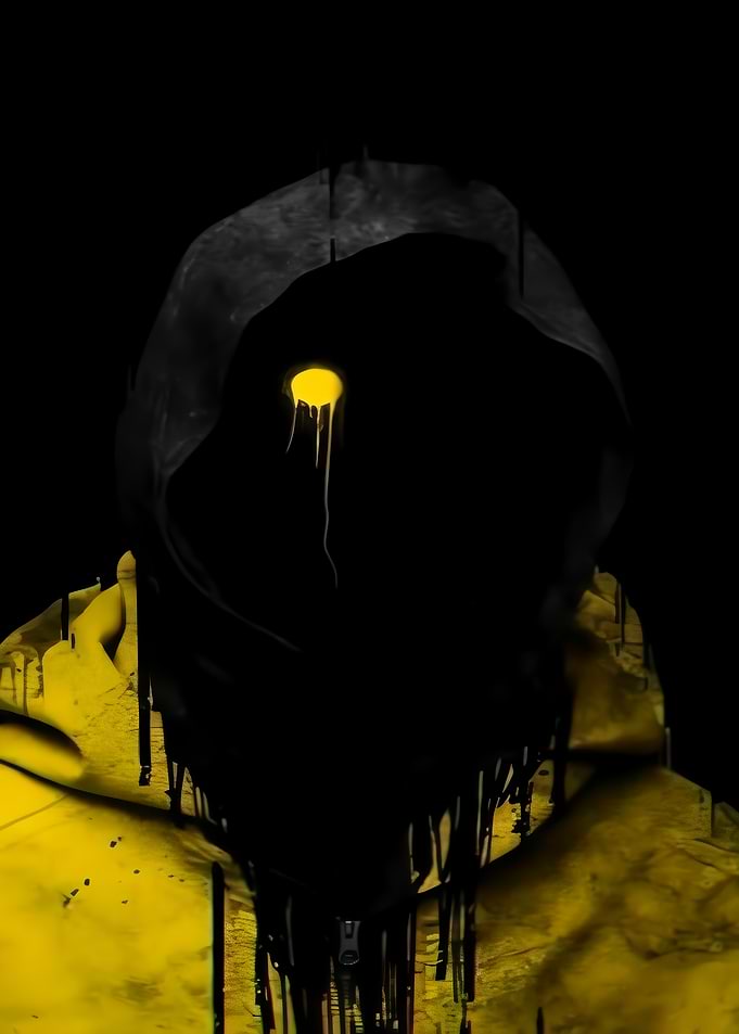 Dark Hooded Figure with Yellow Eye