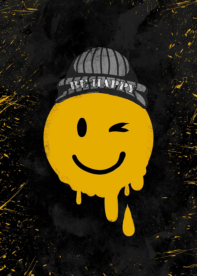 Dripping Be Happy Smiley Face