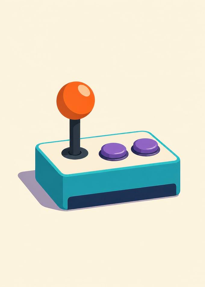 Minimalist Retro Arcade Joystick Controller