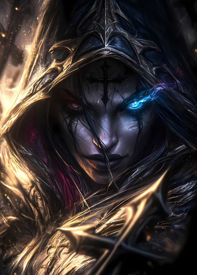 Dark Fantasy Hooded Warrior Portrait