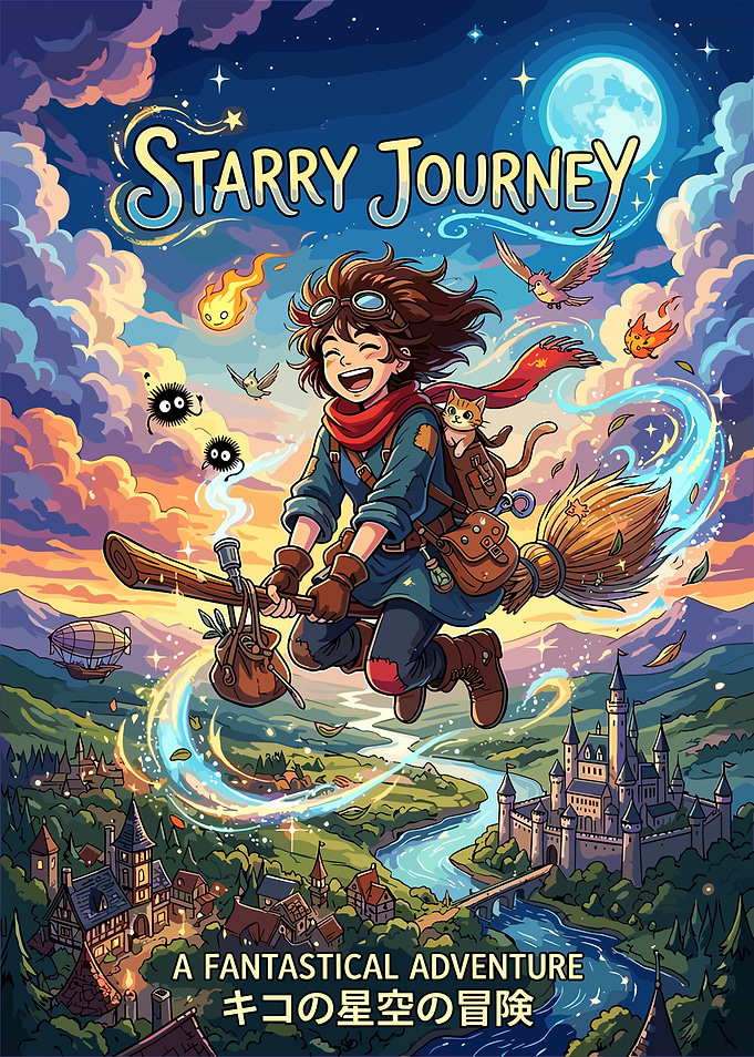 Starry Journey Fantasy Adventure Poster