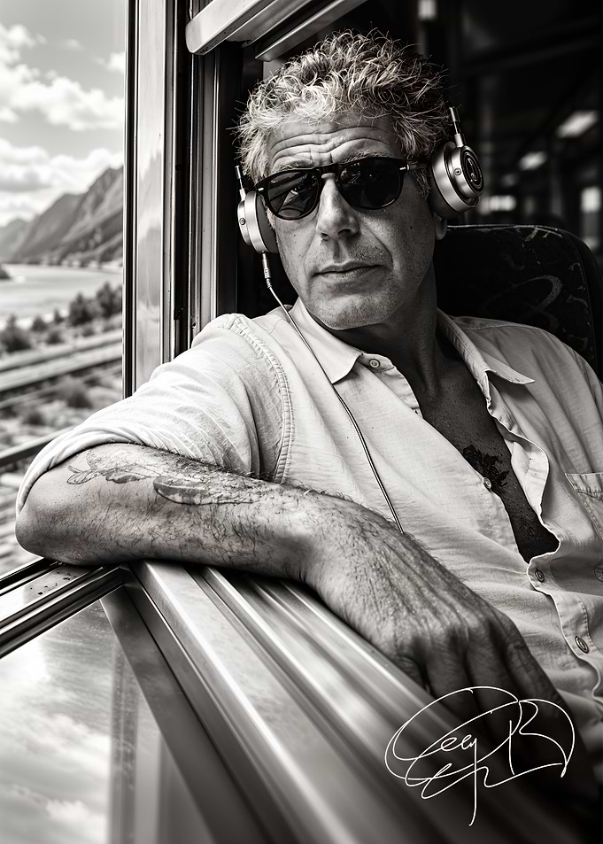 Anthony Bourdain Traveling by Train