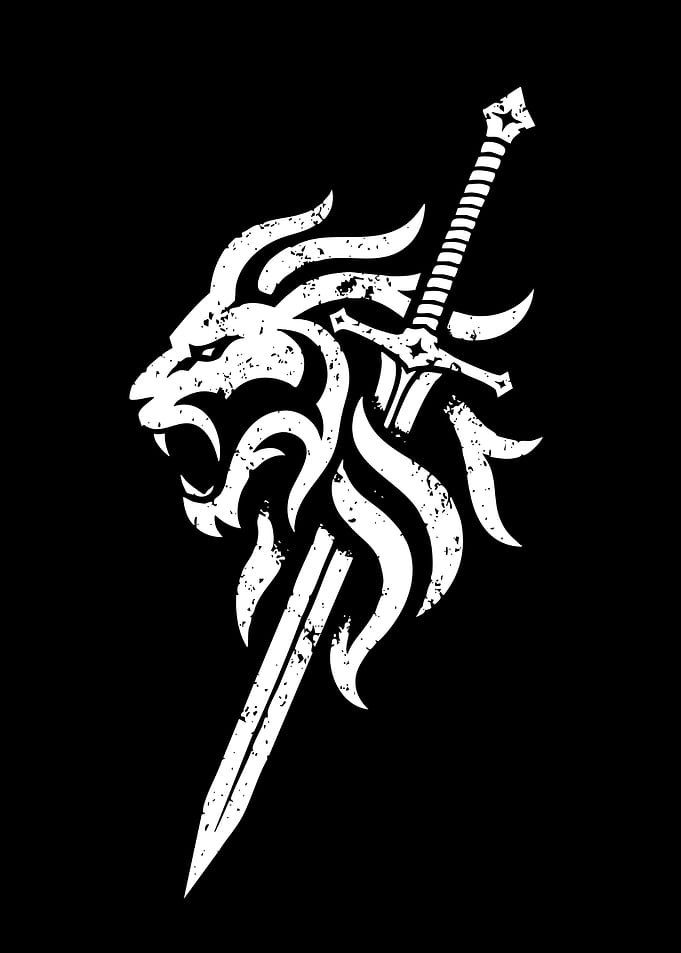 Lion Head and Sword Emblem