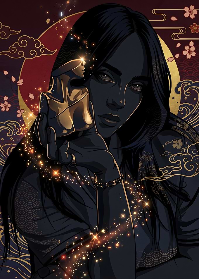 Billie Eilish Japanese Art Portrait