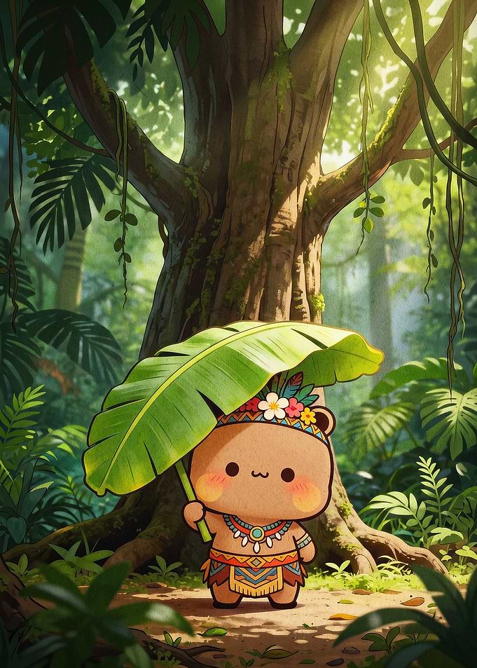 Cute Jungle Bear Kawaii Poster