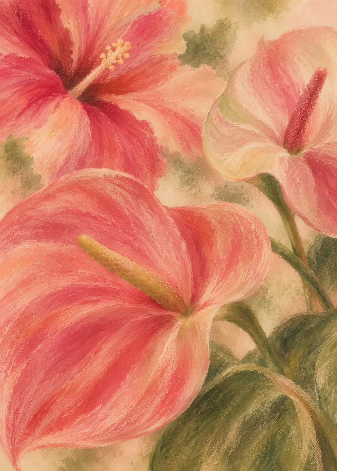 Soft Pastel Tropical Floral Arrangement