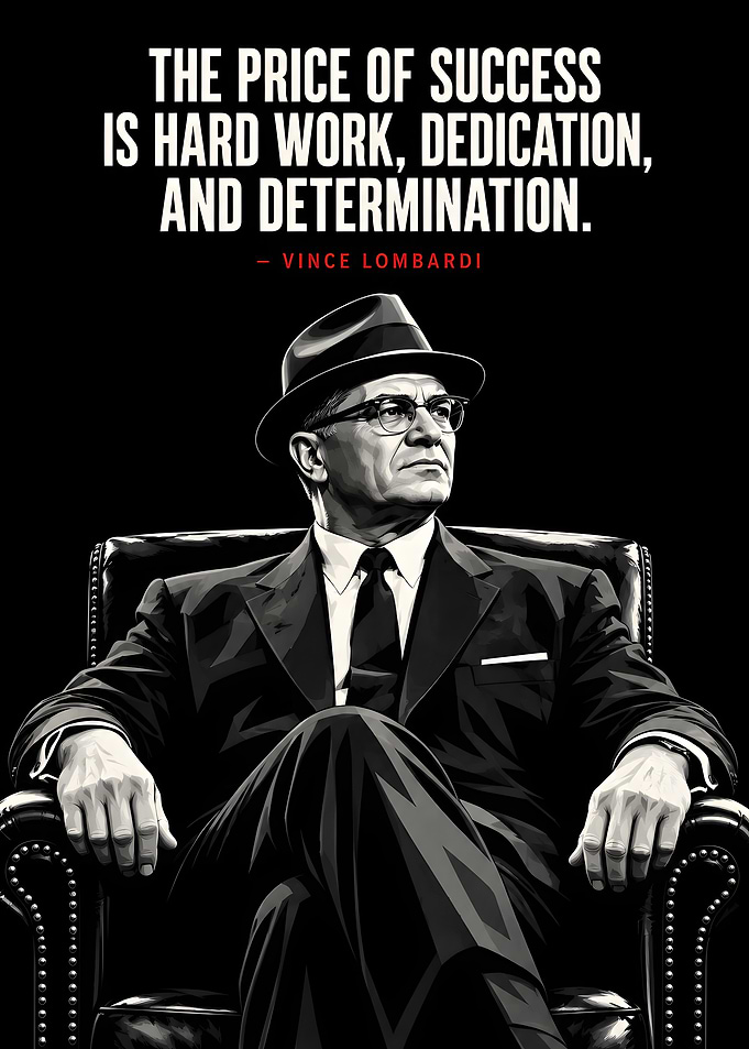Vince Lombardi Inspirational Quote Poster