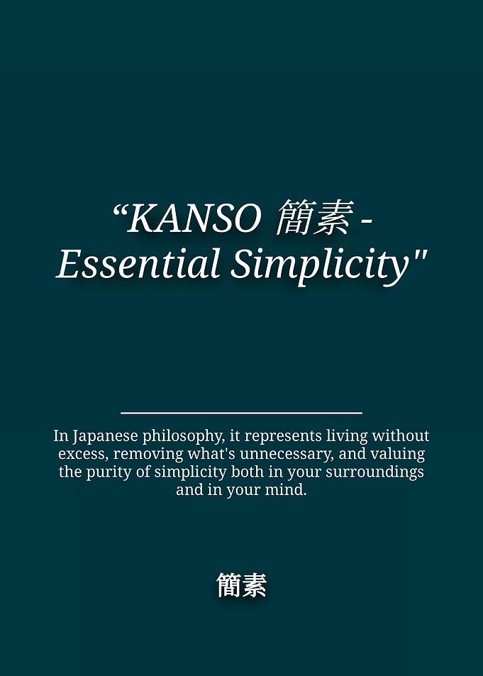 Kanso Japanese Philosophy Minimalist Poster
