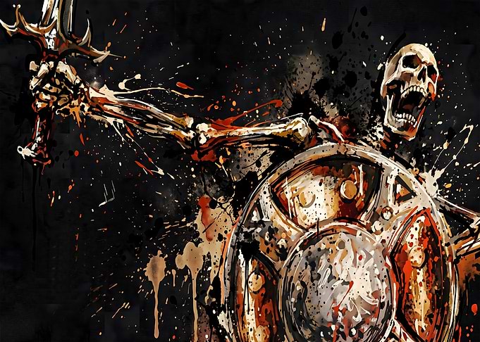Skyrim Skeleton Banging Shield Meme