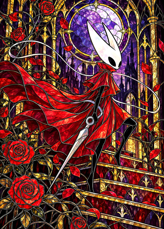 Hornet Stained Glass Hollow Knight Art