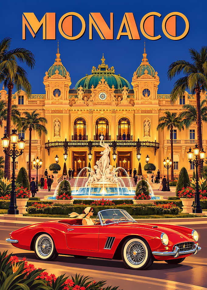 Vintage Monaco Travel Poster
