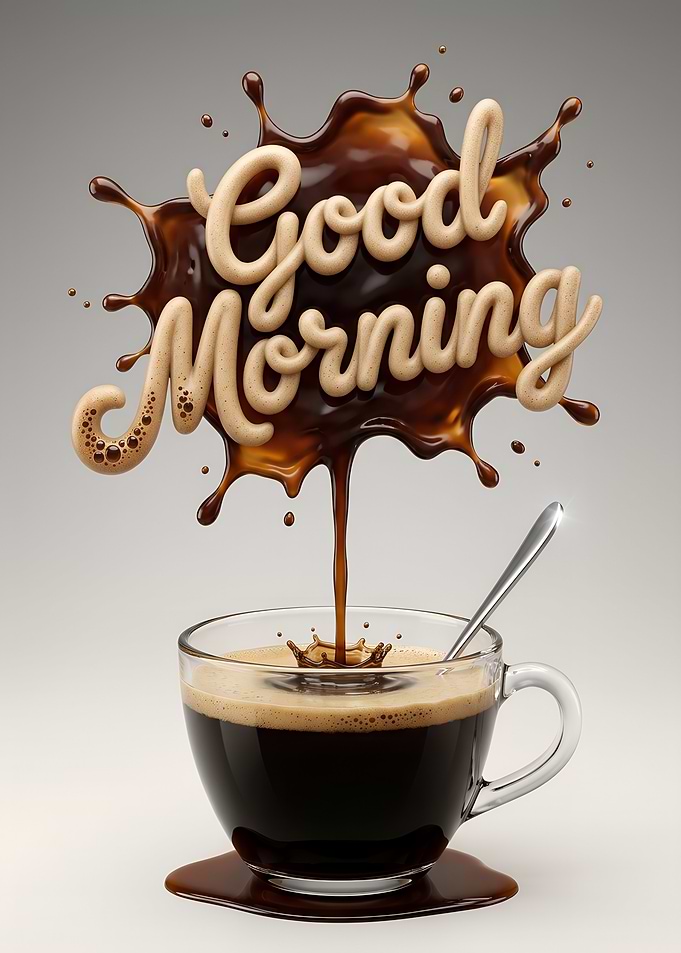 Good Morning Coffee Splash Art