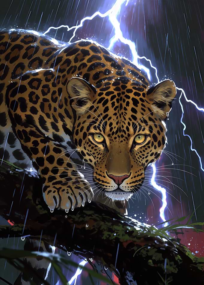 Leopard in a Thunderstorm