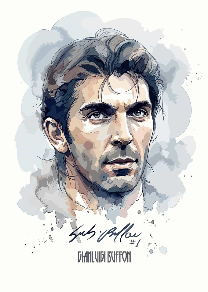 Gianluigi Buffon Watercolor Portrait