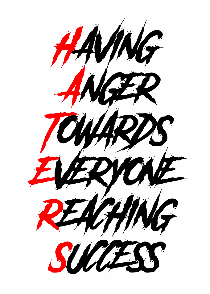 Haters Acronym Inspirational Text Art