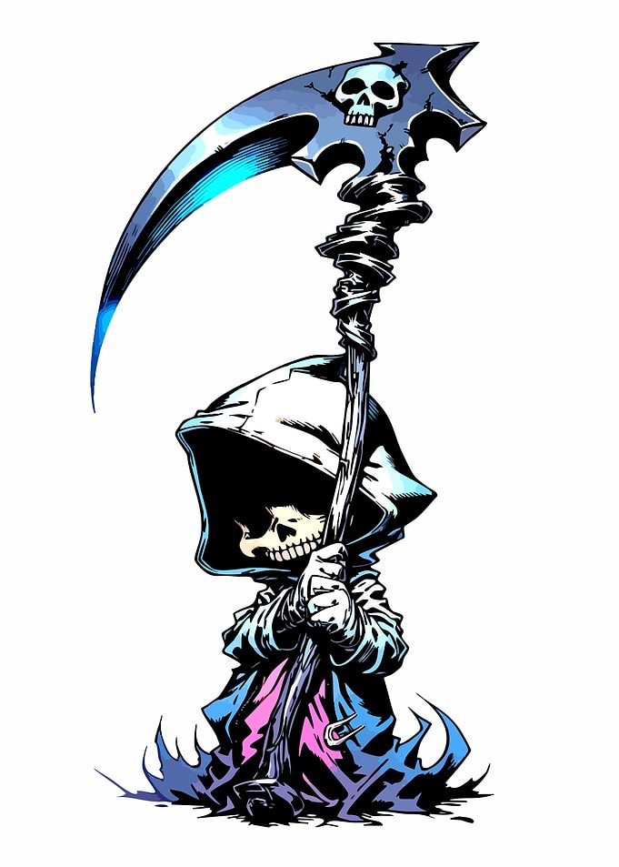 Chibi Grim Reaper with Scythe