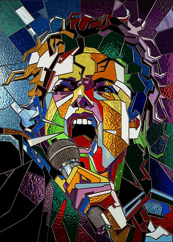 Stained Glass Michael Jackson Portrait