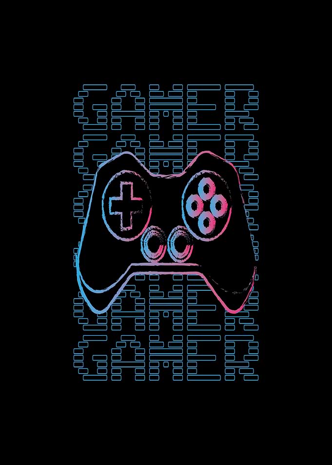 Neon Gamer Controller Graphic
