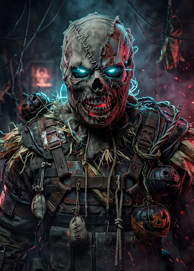 Cybernetic Scarecrow Halloween Warrior