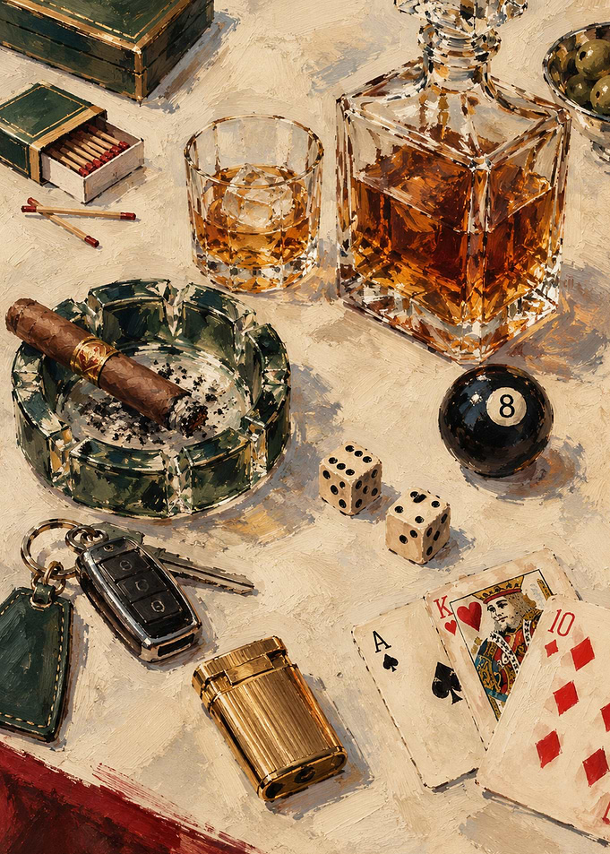 Classic Mancave Tabletop Still Life