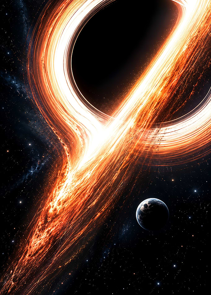 Supermassive Black Hole and Planet