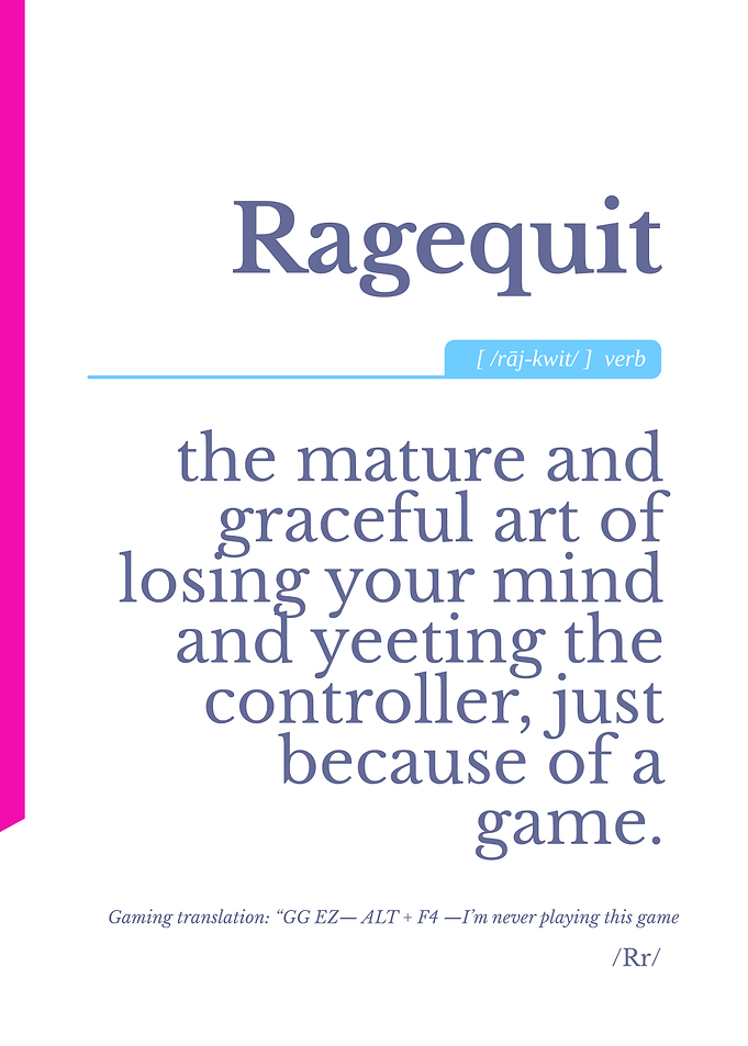Funny Gaming Rage quit Definition Poster