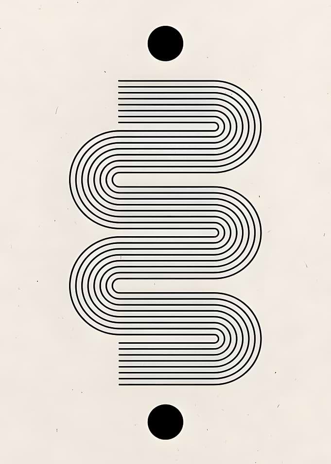 Minimalist Abstract Geometric Line Art