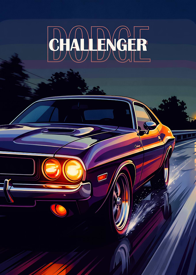 Dodge Challenger Retro Night Drive