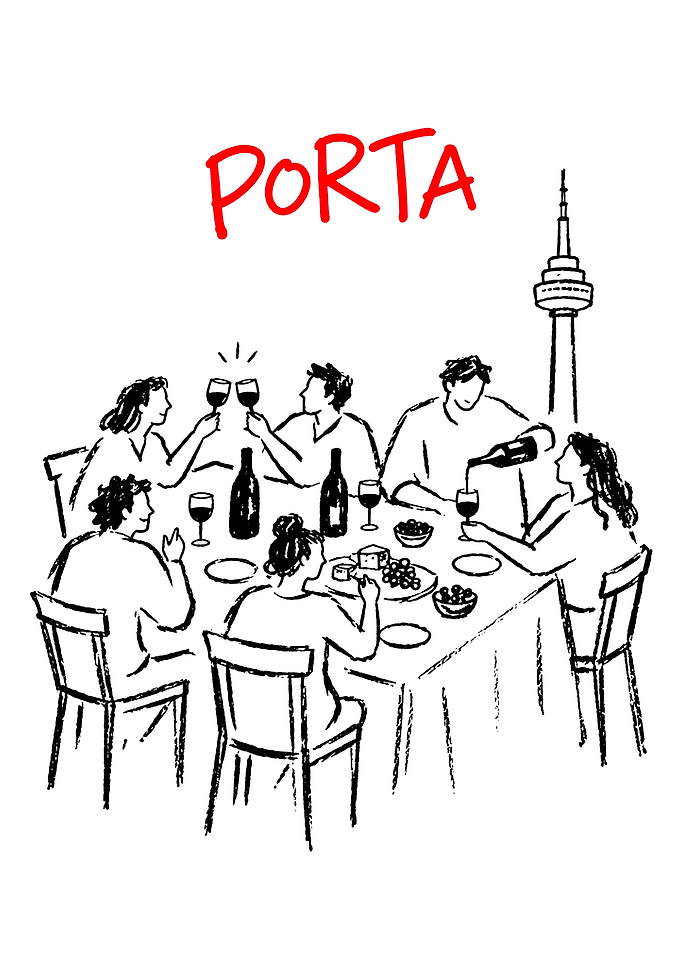 Porta Restaurant Dinner Illustration