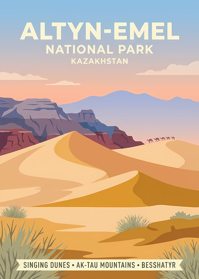 Altyn-Emel National Park Travel Poster