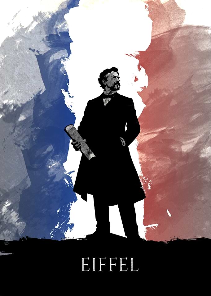 Gustave Eiffel Silhouette Poster