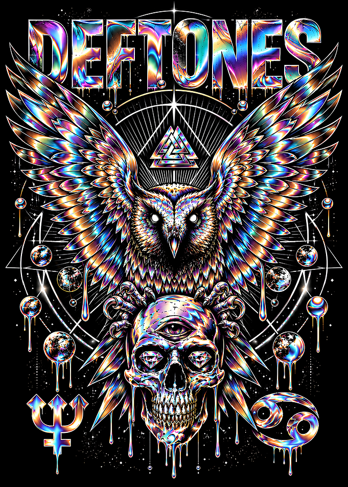 Deftones Owl and Skull Graphic Art