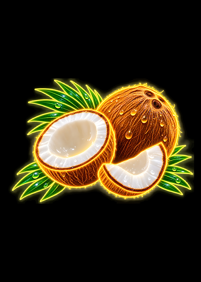 Glowing neon Coconut