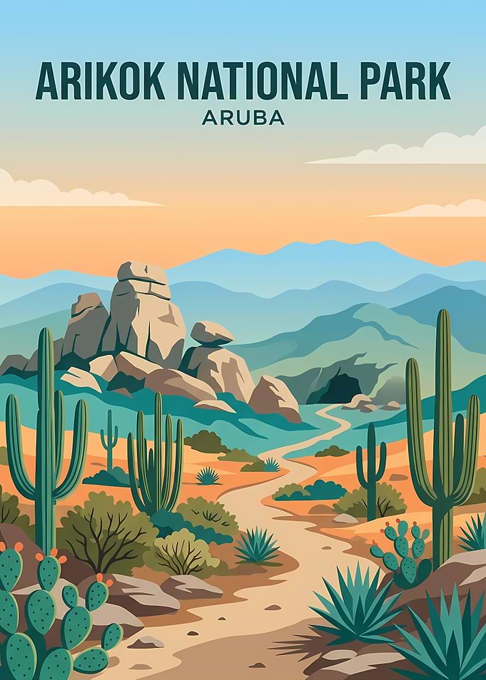 Arikok National Park Aruba Travel Poster