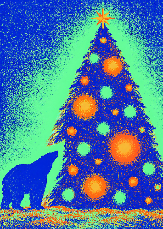 Polar Bear and Christmas Tree