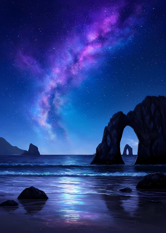 Milky Way Over Coastal Rock Arch