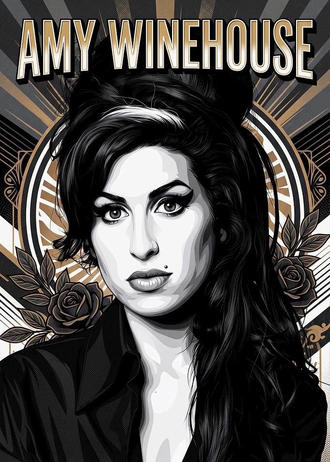 Amy Winehouse Stylized Portrait Poster