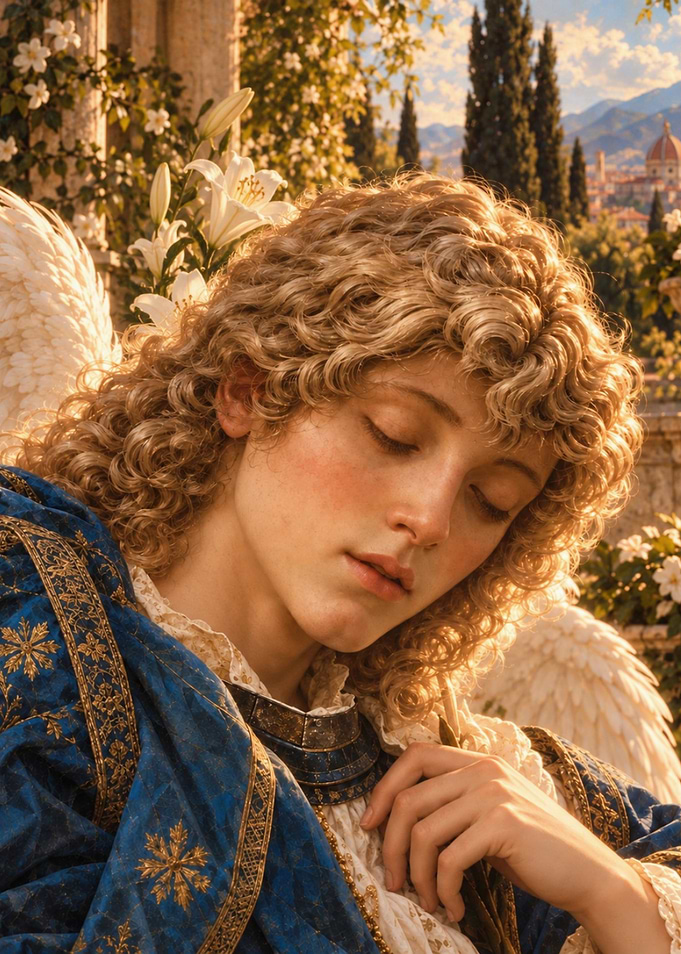 Serene Angel in Golden Light