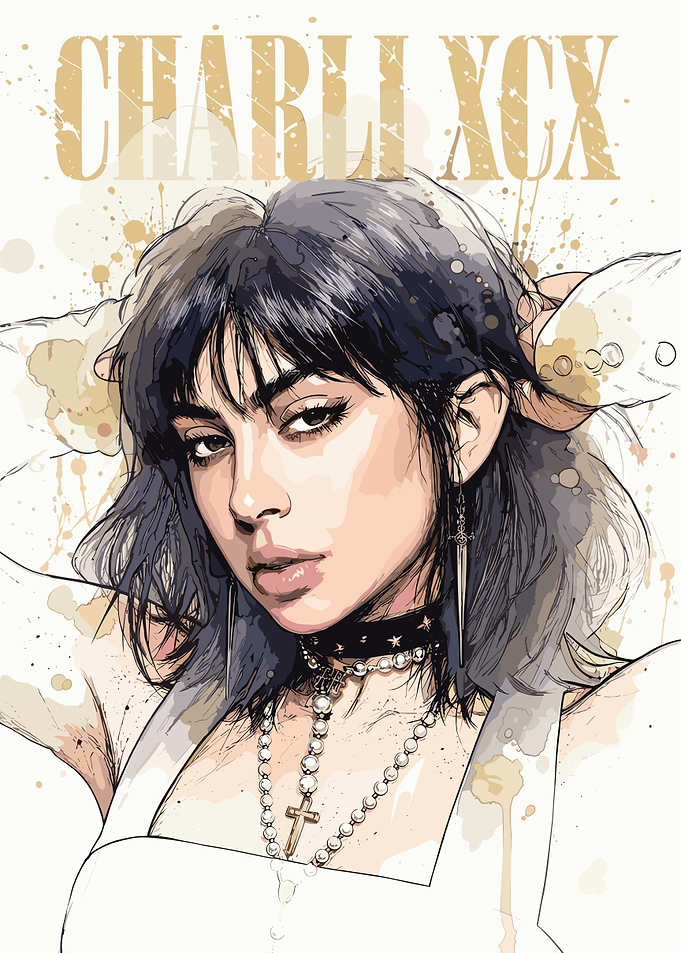 Charli XCX Artistic Portrait Illustration
